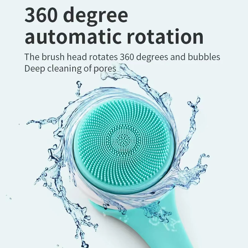 LuxSpin™ Rechargeable Long-Handle Silicone Shower Brush — 5-in-1 Deep-Clean & Massage System